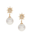 Rose Cut Diamond Pearl Drop Earrings