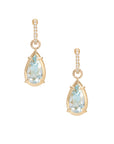 Bezel Aquamarine Drop Earrings