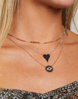 Black Diamond Heart Necklace