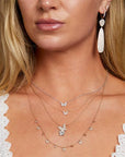 Bezel Diamond Butterfly Charm Necklace