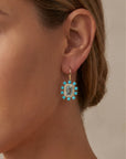 Blue Halo Lever Earrings