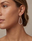 Pear Hoop Drop Earrings