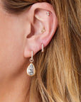 Bezel Aquamarine Drop Earrings