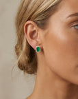 Emerald Halo Stud Earrings