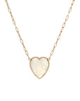 Moonstone Heart Paperclip Necklace