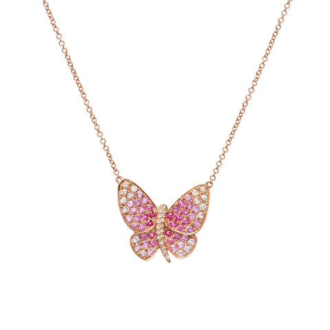 Penelope Pink Sapphire Heart Necklace