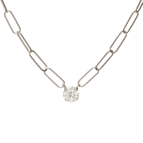 Diamond Baguette Bar Necklace