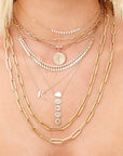 Cinq Drop Sliced Diamond Necklace