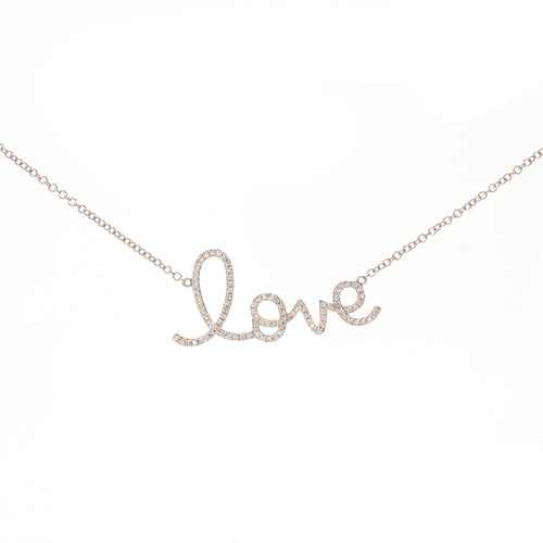 LOVE Script Diamond Necklace (large)