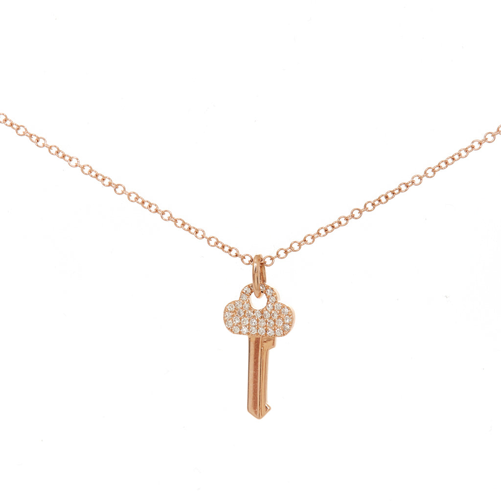 Pave Diamond Key Necklace