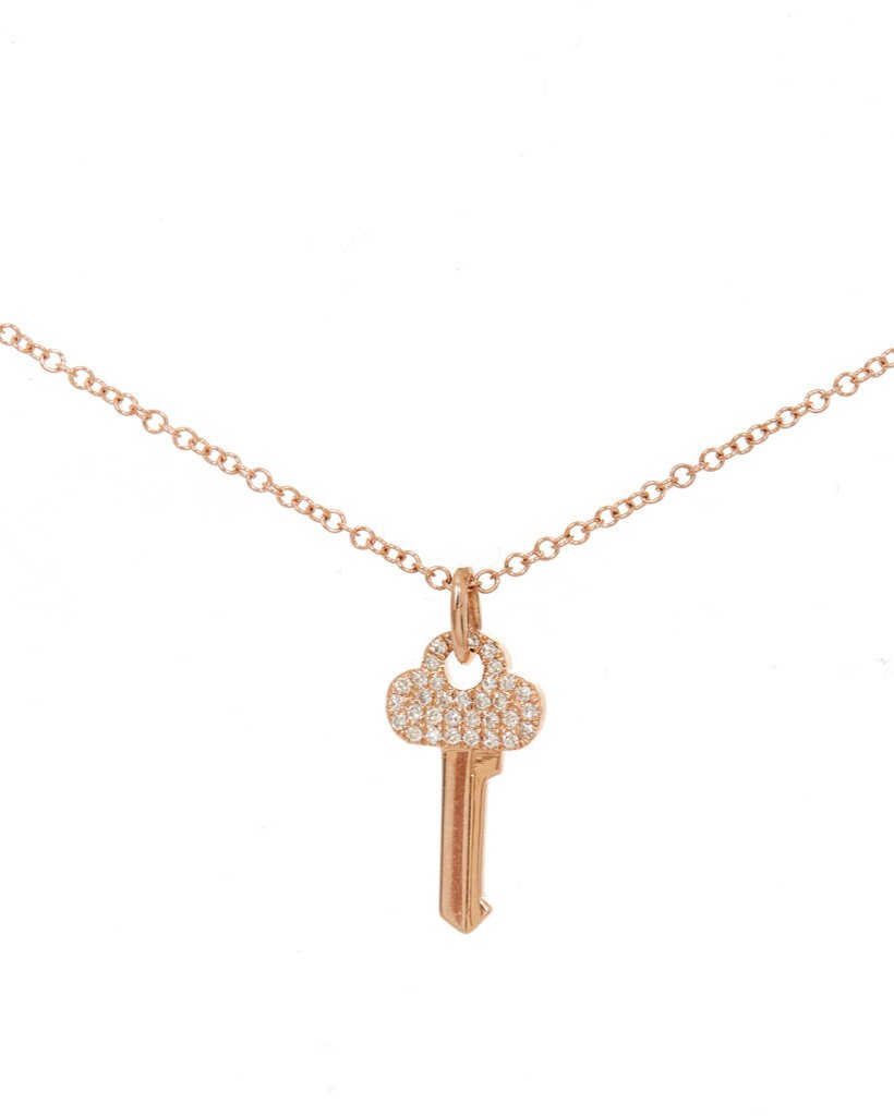 Pave Diamond Key Necklace