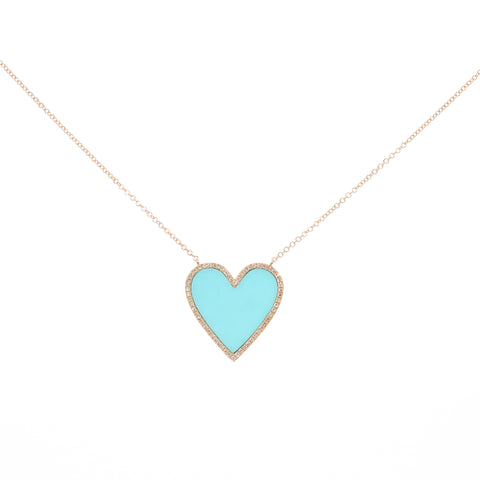 Opal Heart Diamond Necklace