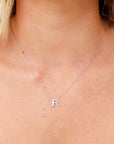 Initial Baguette Diamond Necklaces