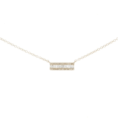 Petite Baguette Diamond Bar Necklace