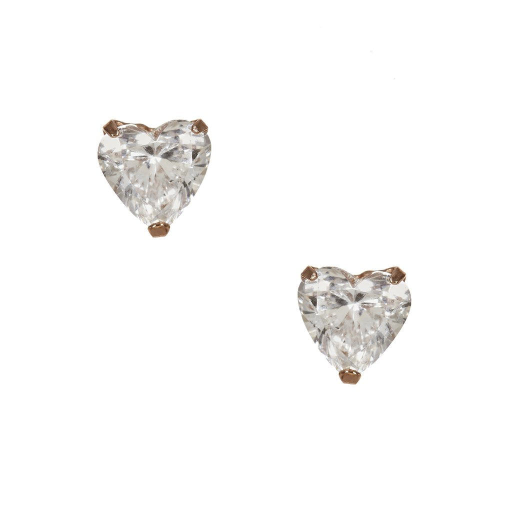 Heart Shaped 4 Carat Diamond Earrings In 18K Rose Gold