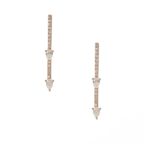 Pear Diamond Arrow Drop Earrings