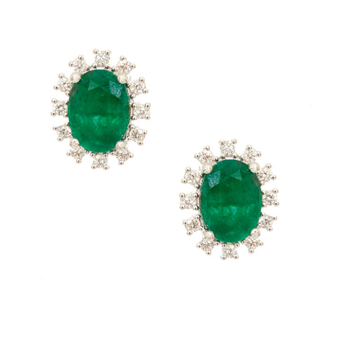 Mixed Shape Emerald Earrings