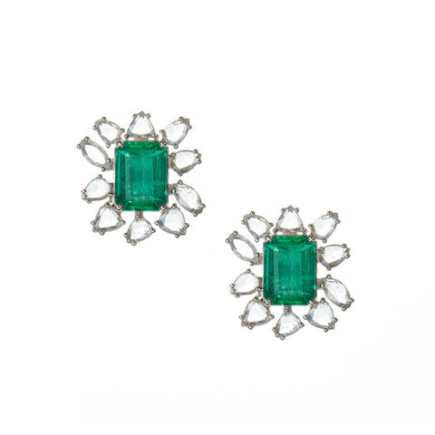 Emerald Graduated Drop Earrings