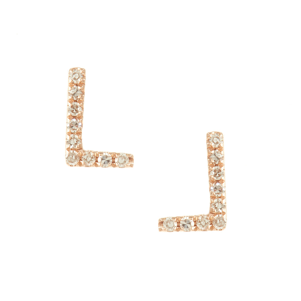 Pave Letter Studs