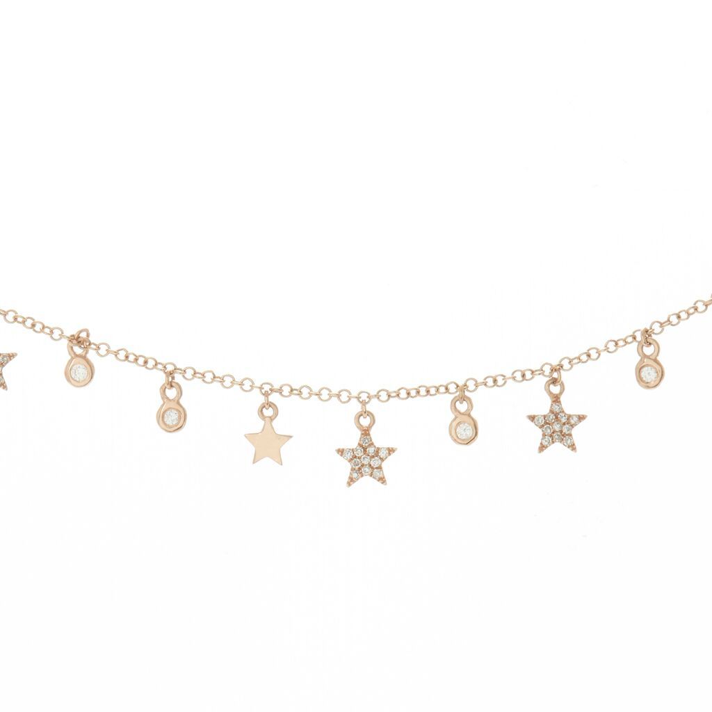 Star Charm and Spaced Diamonds Necklace